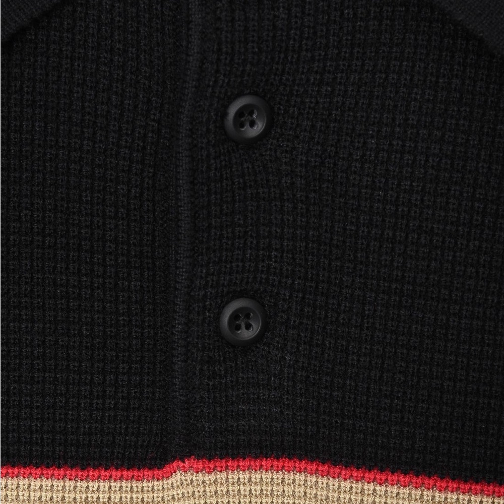 Burberry Black Polo with Red and Tan Stripes - Picture 7 of 7